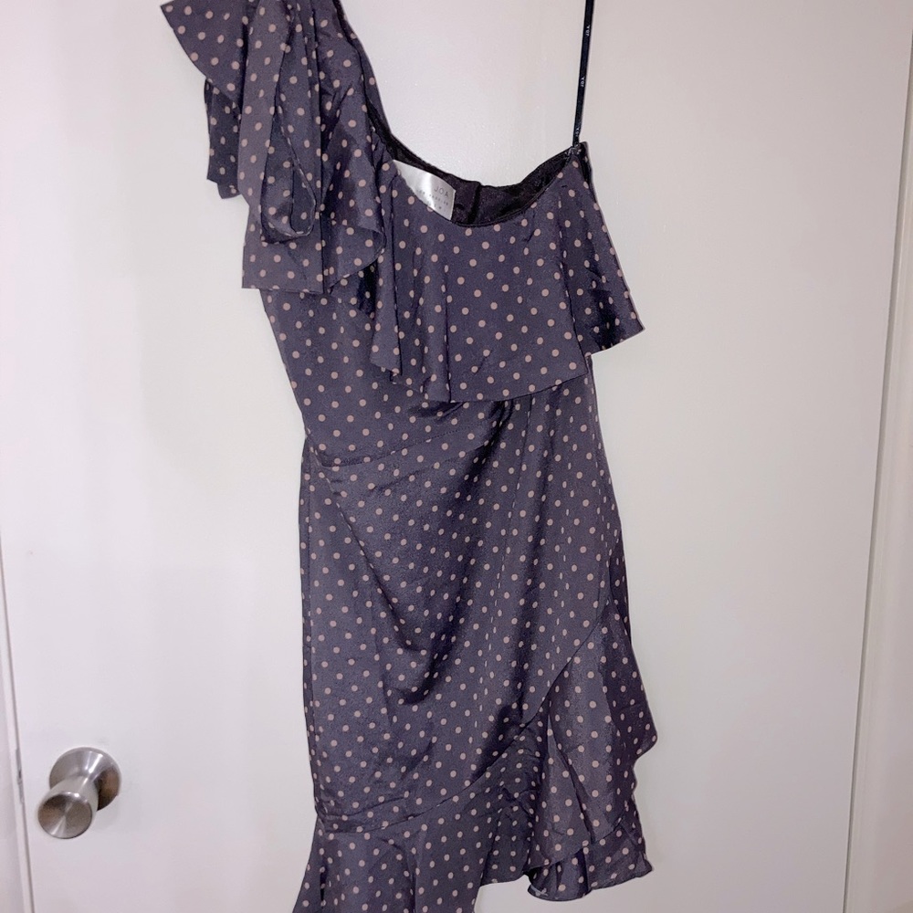 J.O.A One Shoulder Polka Dot Dress